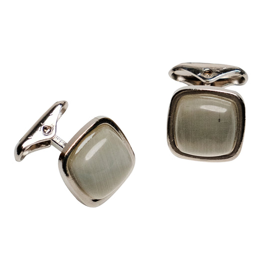 Chokore Squircle Cufflinks with Stone (Light Gray)