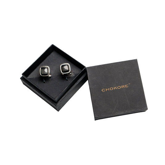 Chokore Squircle Cufflinks with Stone (Black)