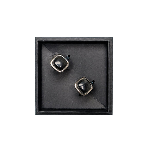 Chokore Squircle Cufflinks with Stone (Black)