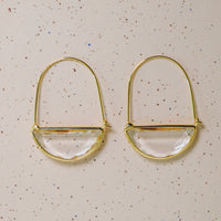 Chokore Hoops with clear glass droplets. Gold tone.
