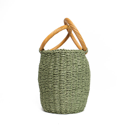 Chokore Chokore Straw Pot-shaped Bag (Green) 