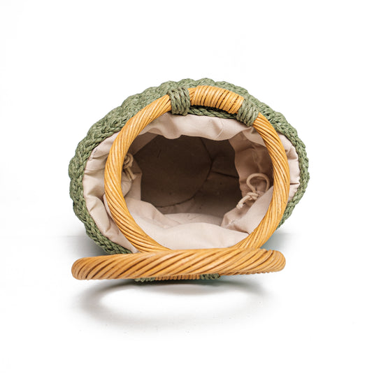 Chokore Chokore Straw Pot-shaped Bag (Green) 