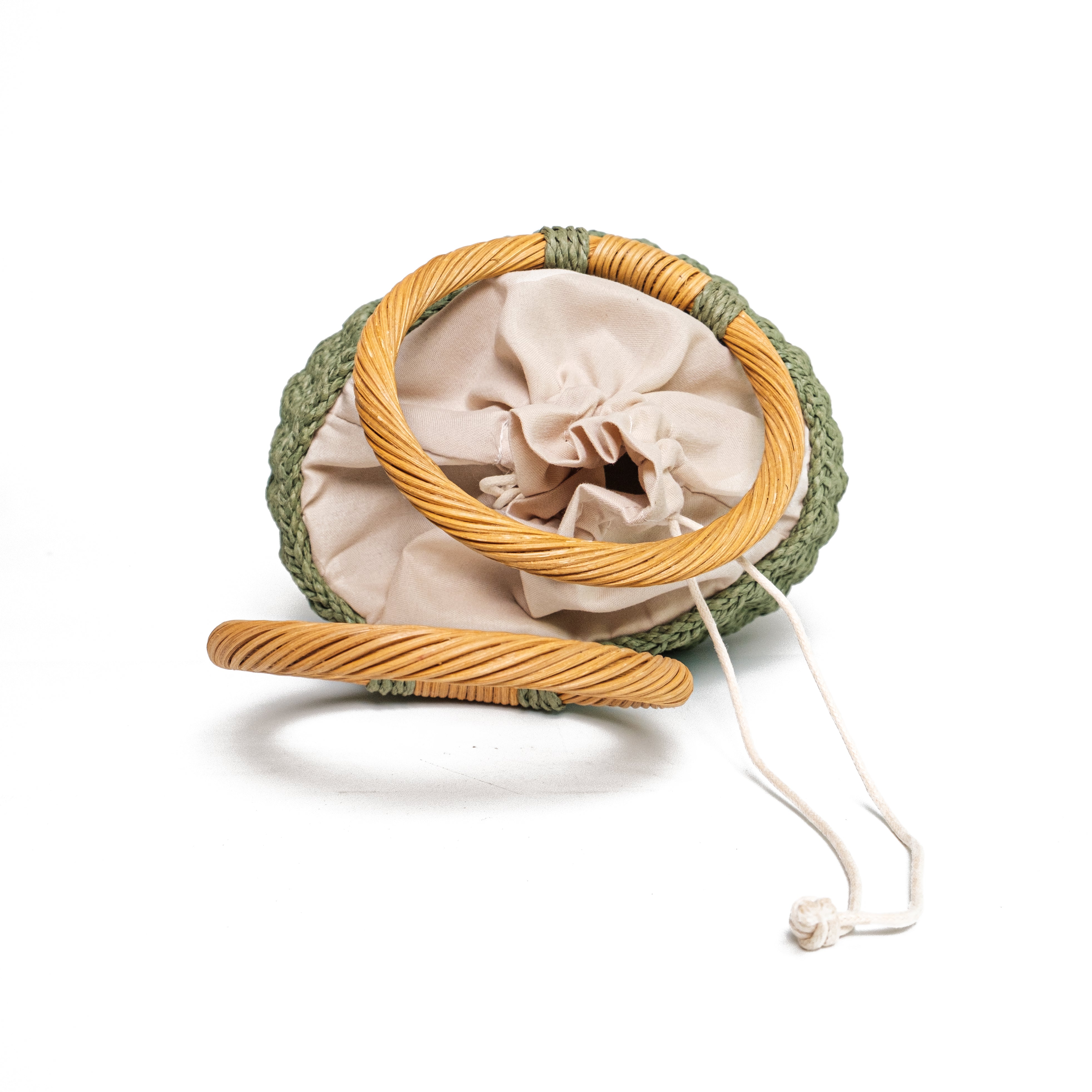chokore Chokore Straw Pot-shaped Bag (Green)