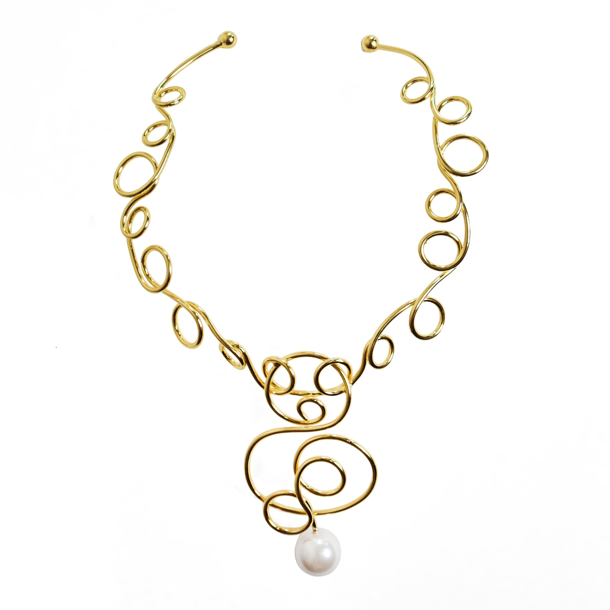 Chokore Irregular Statement Necklace with Pearl (Gold)