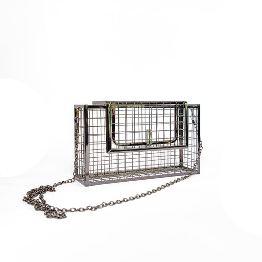 Chokore Chokore Metallic Cage Handbag (Metallic Black) 