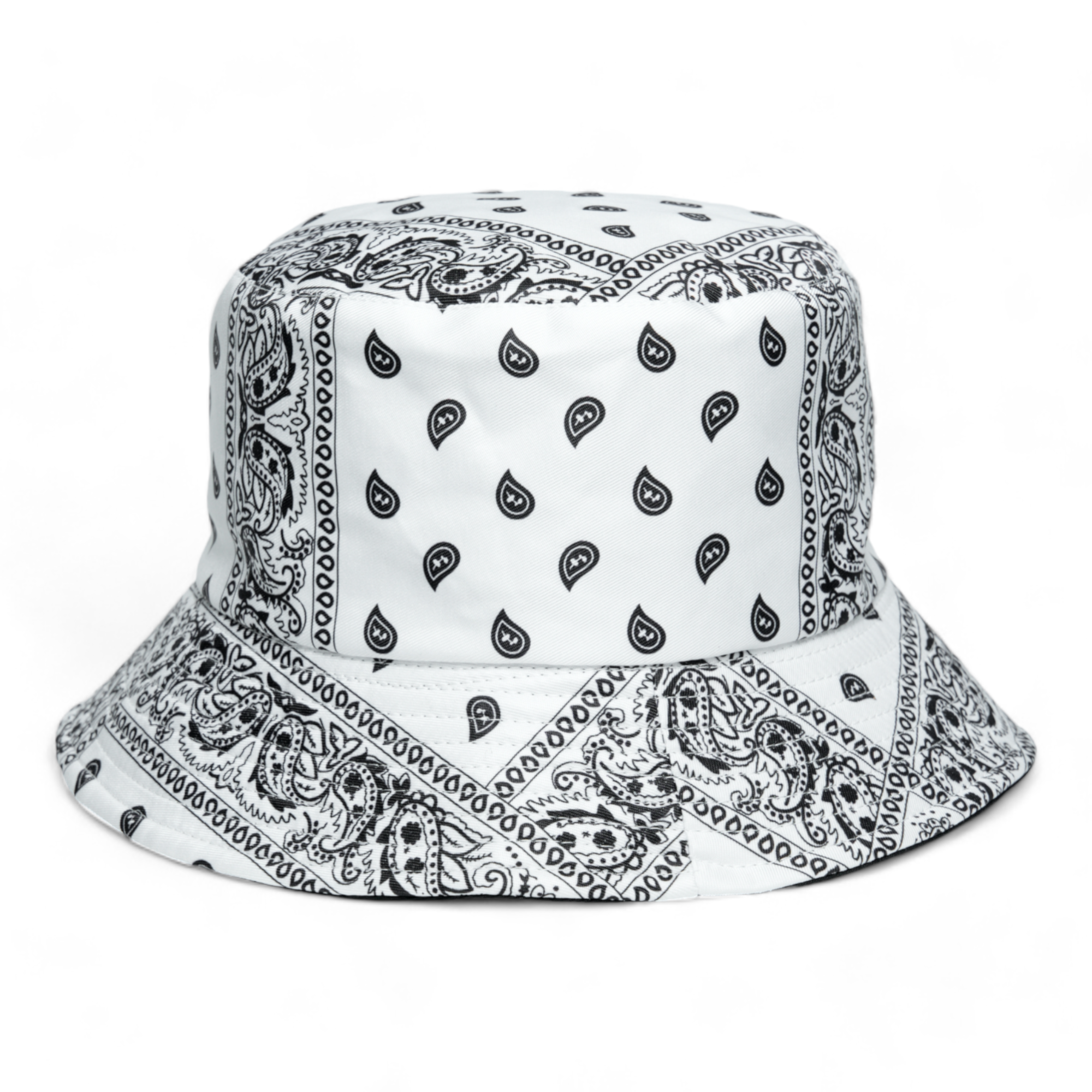 Chokore Paisley Print Reversible Bucket Hat (White)