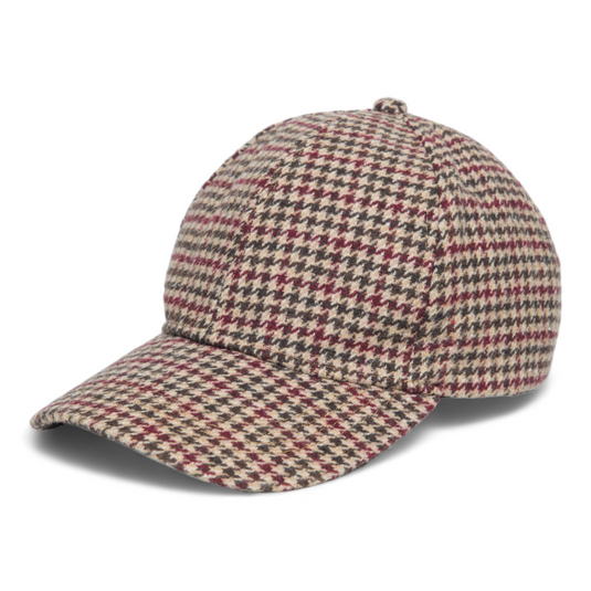 Chokore Autumn Herringbone Pattern Baseball Cap (Beige & Brick Red)