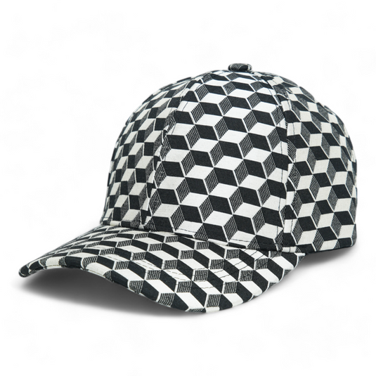 Chokore Curved Brim Plaid Baseball Cap (Beige)