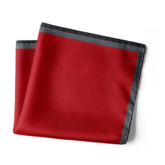 Garnet Red Eri Silk Pocket Square - Premium Handcrafted