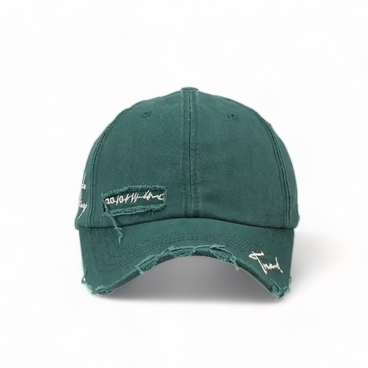 Chokore Ripped Denim Baseball Cap (Peacock Blue)
