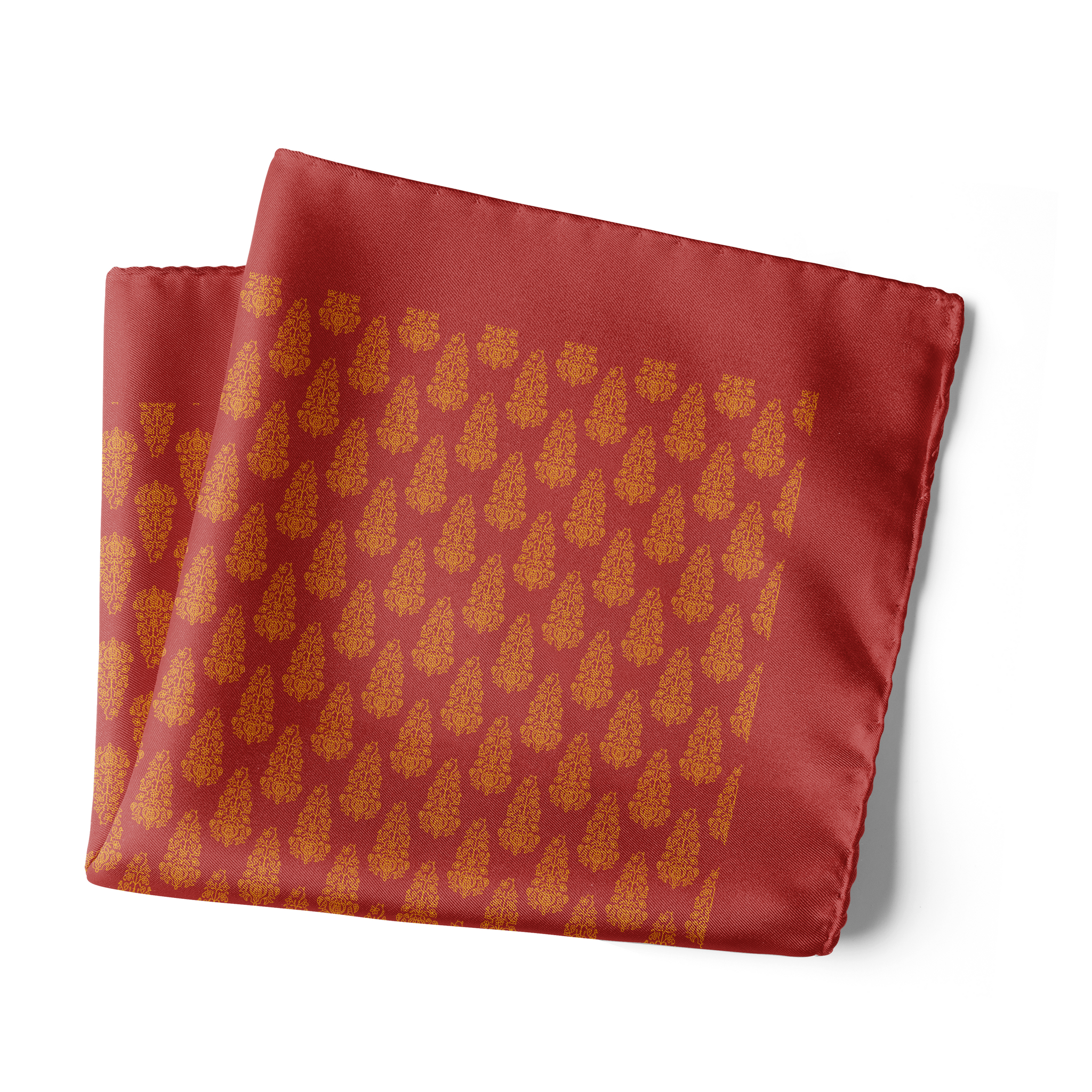 Chokore Red Silk Pocket Square - Indian At Heart line