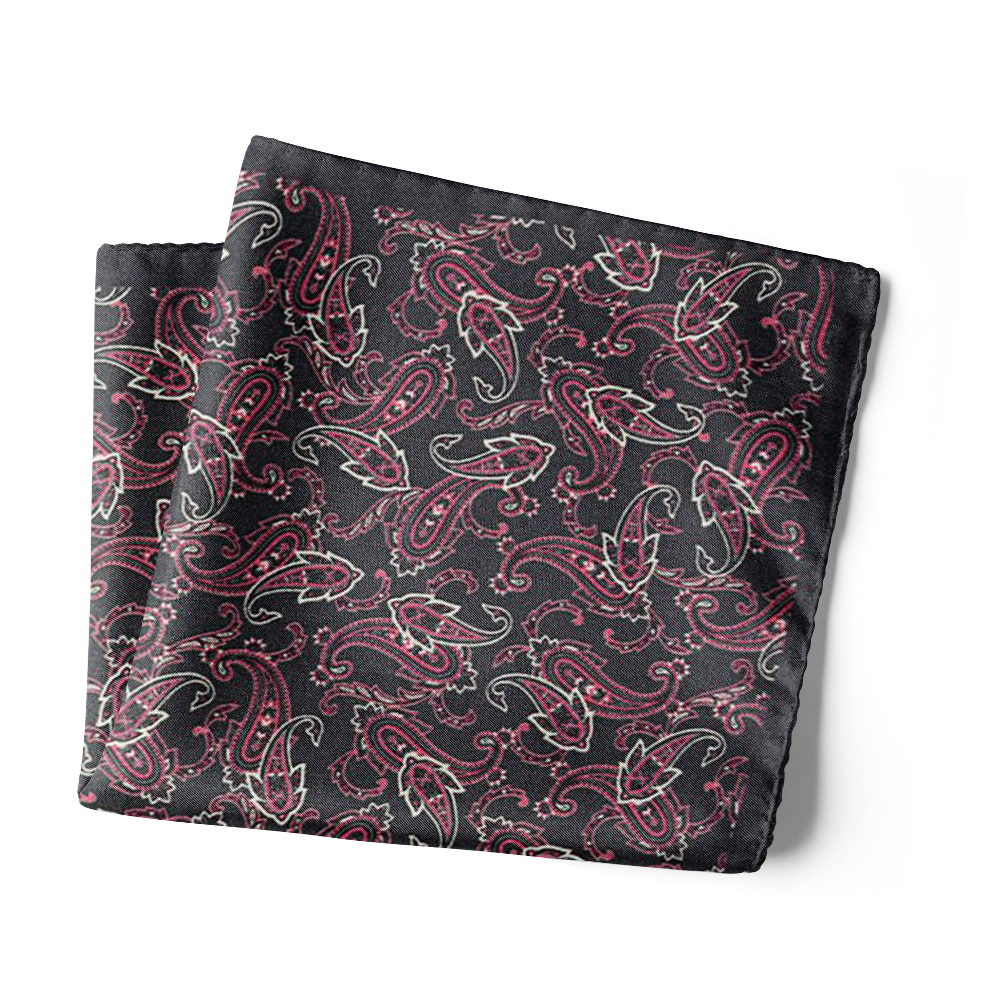 Chokore Black and Rose Pink Silk Pocket Square from Indian at Heart collection