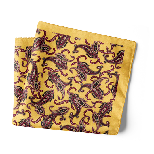 Chokore Tangerine & Burgundy Pocket Square from Indian at Heart collection
