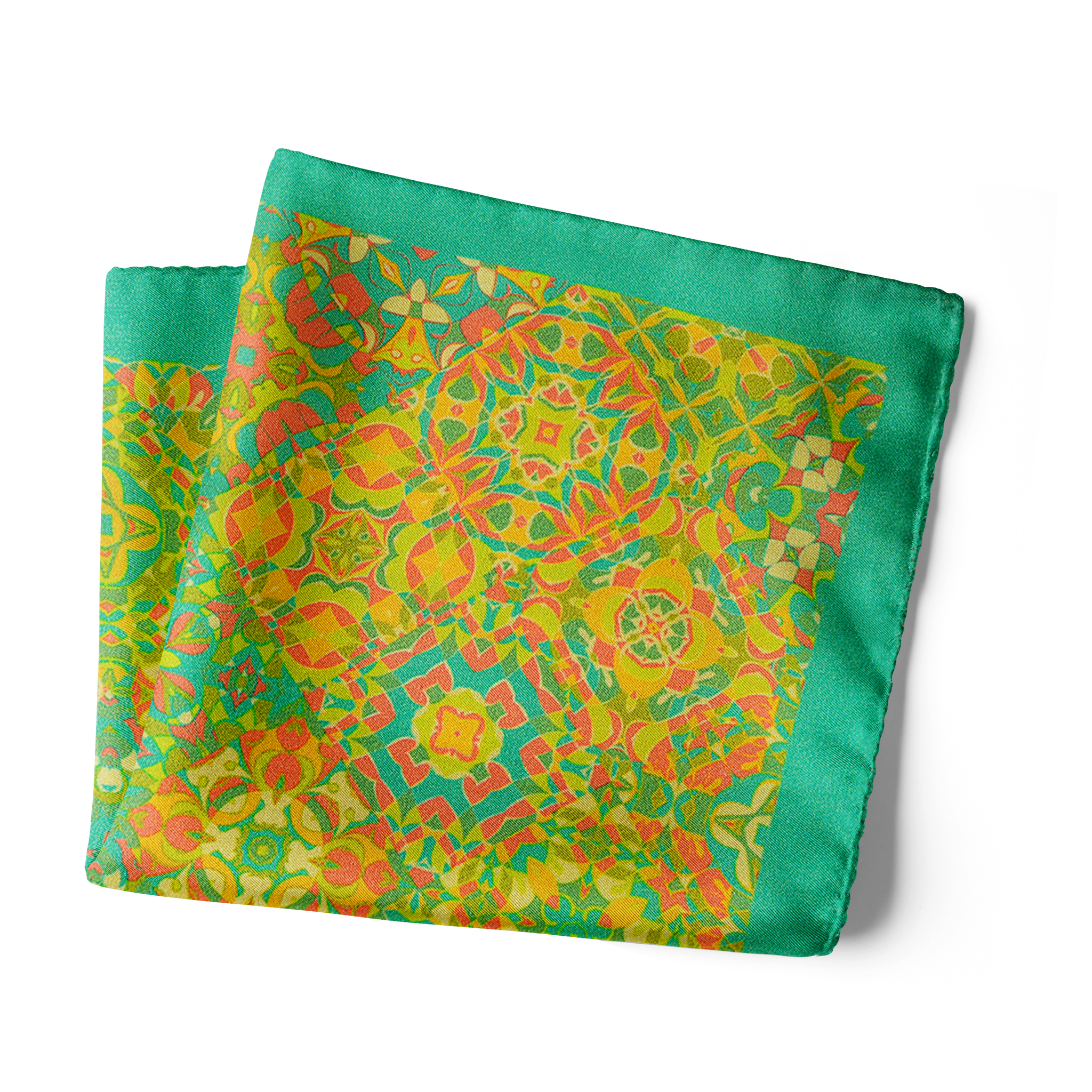 Chokore Light Green Silk Pocket Square -Indian At Heart line