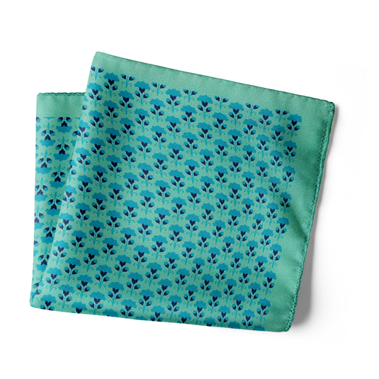 Chokore Light blue Silk Pocket Square - Indian At Heart line