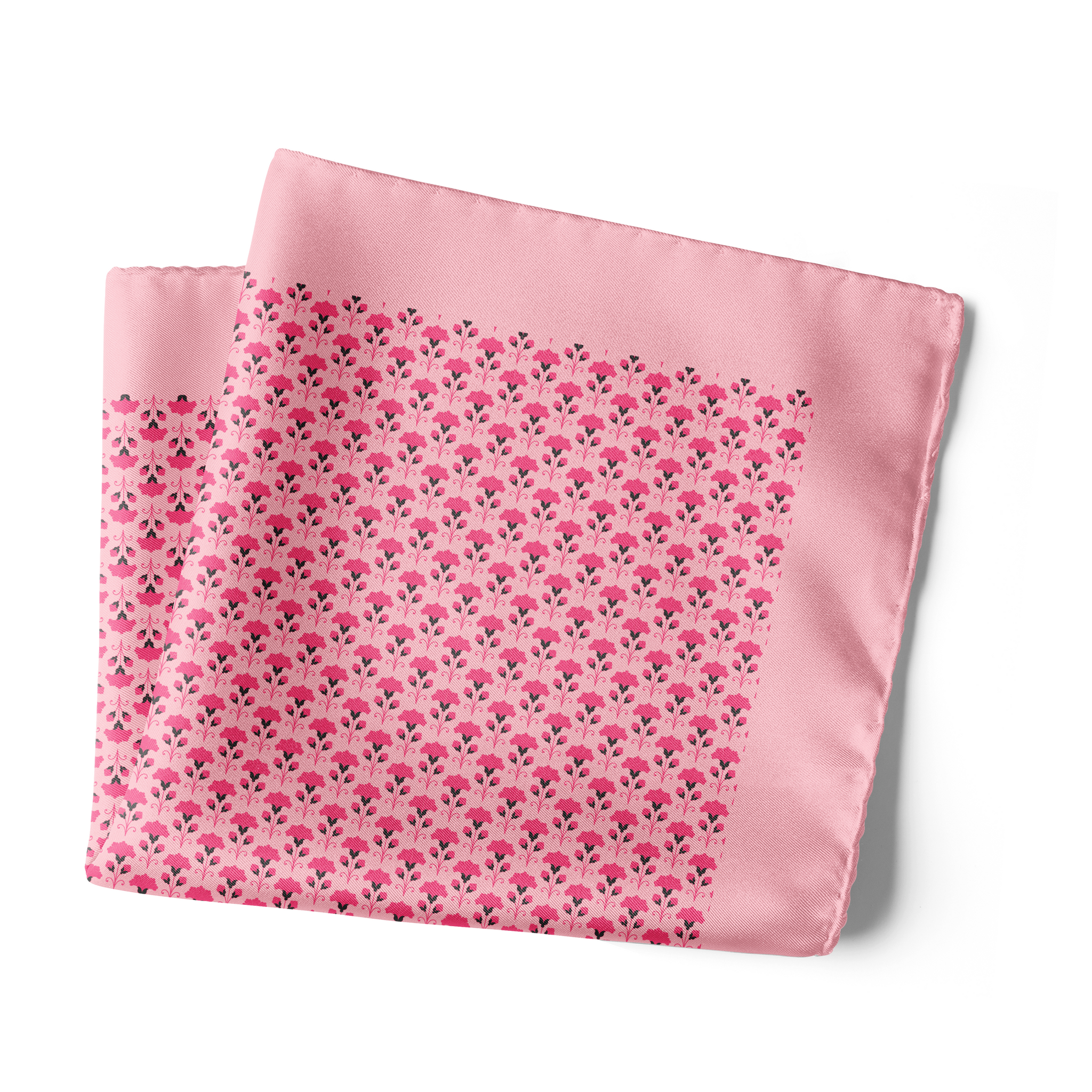 Chokore Pink Silk Pocket Square - Indian At Heart line