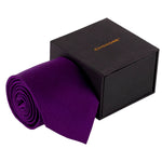 Chokore Chokore Orange and Grey Silk Pocket Square - Squared line Chokore Purple Silk Tie - Solids range