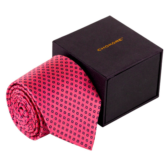 Chokore Pink Silk Necktie - Indian at Heart Collection
