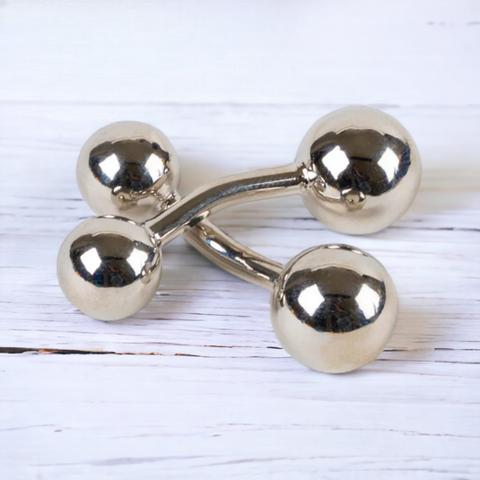Silver Dumbbell Cufflinks – Sleek Metallic Charm