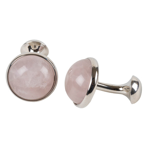 Chokore Silver and Pink Stone Cufflinks - Chokore Silver and Pink Stone Cufflinks