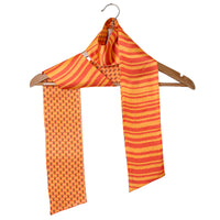 Chokore Printed Orange and Tangerine Silk Stole for Women