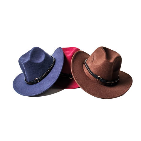 Chokore Cowboy Hat with Belt Band (Burgundy) - Chokore Cowboy Hat with Belt Band (Burgundy)