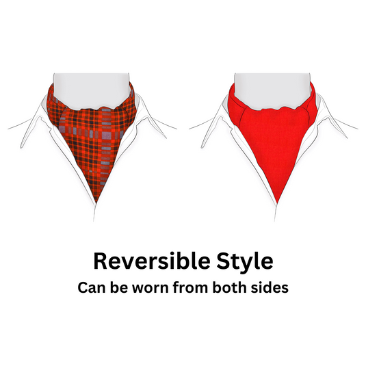Chokore Red & Black Checkered Silk Reversible Cravat