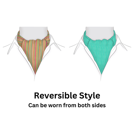 Chokore Striped Silk Reversible Cravat (Multicolor)