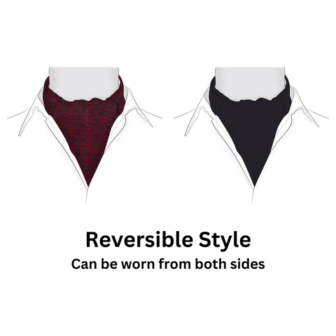 Chokore Men's Red and Black Silk  Cravat - Chokore Men's Red and Black Silk  Cravat