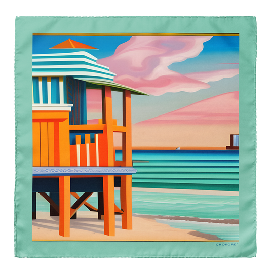 Bayside Sunset, Miami Pocket Square - Chokore Arte