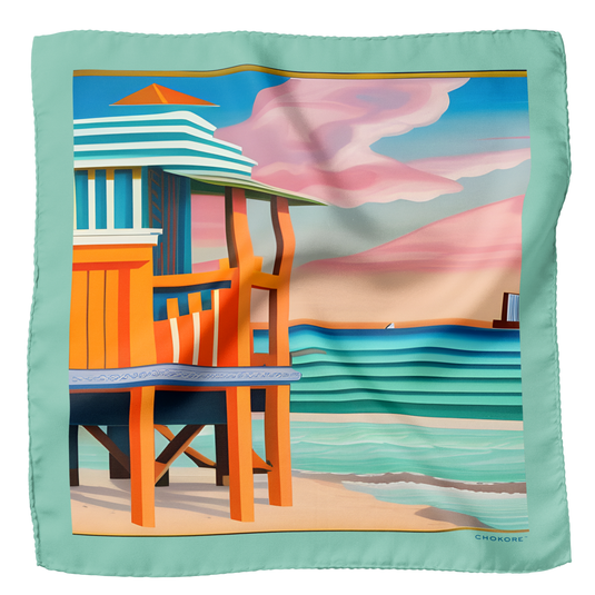 Bayside Sunset, Miami Pocket Square - Chokore Arte