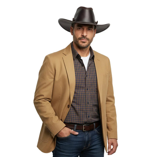 Chokore Maverick Leather Cowboy Hat (Chocolate Brown)
