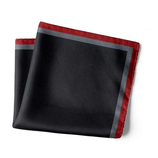 Onyx Black Eri Silk Pocket Square - Premium Handcrafted