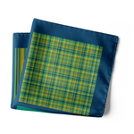 Chokore  Chokore Four-in-One Shades of Green & Yellow Silk Pocket Square from the Plaids Line