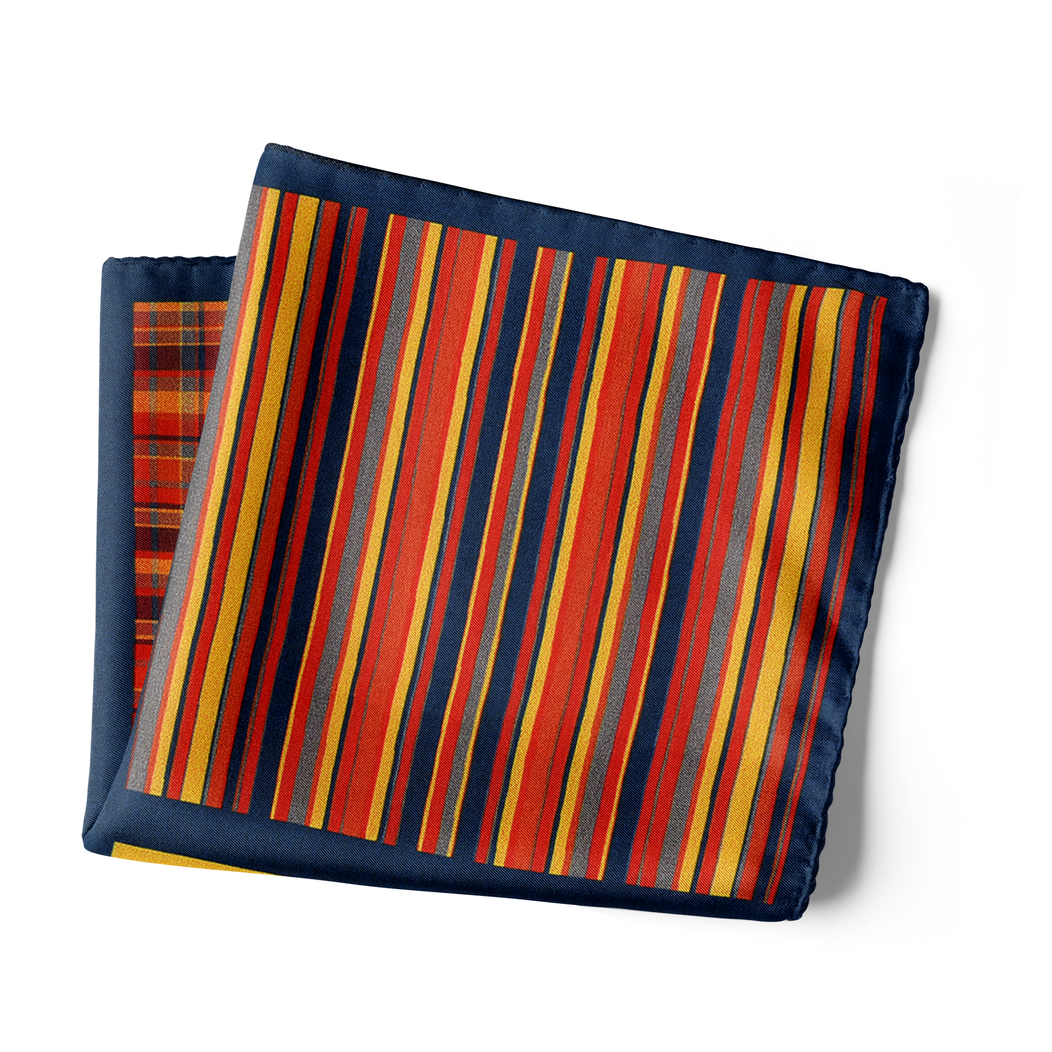 Chokore Four-in-One Red & Yellow Silk Pocket Square from the Plaids Line