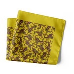 Chokore  Chokore Yellow Satin Silk pocket square from the Indian at Heart Collection