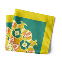 Chokore Chokore Green Satin Silk pocket square from the Indian at Heart Collection