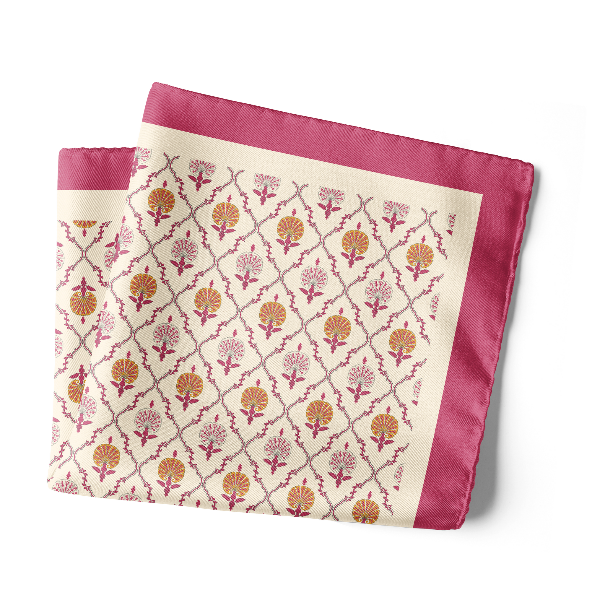 Chokore Pink Satin Silk pocket square from the Indian at Heart Collection