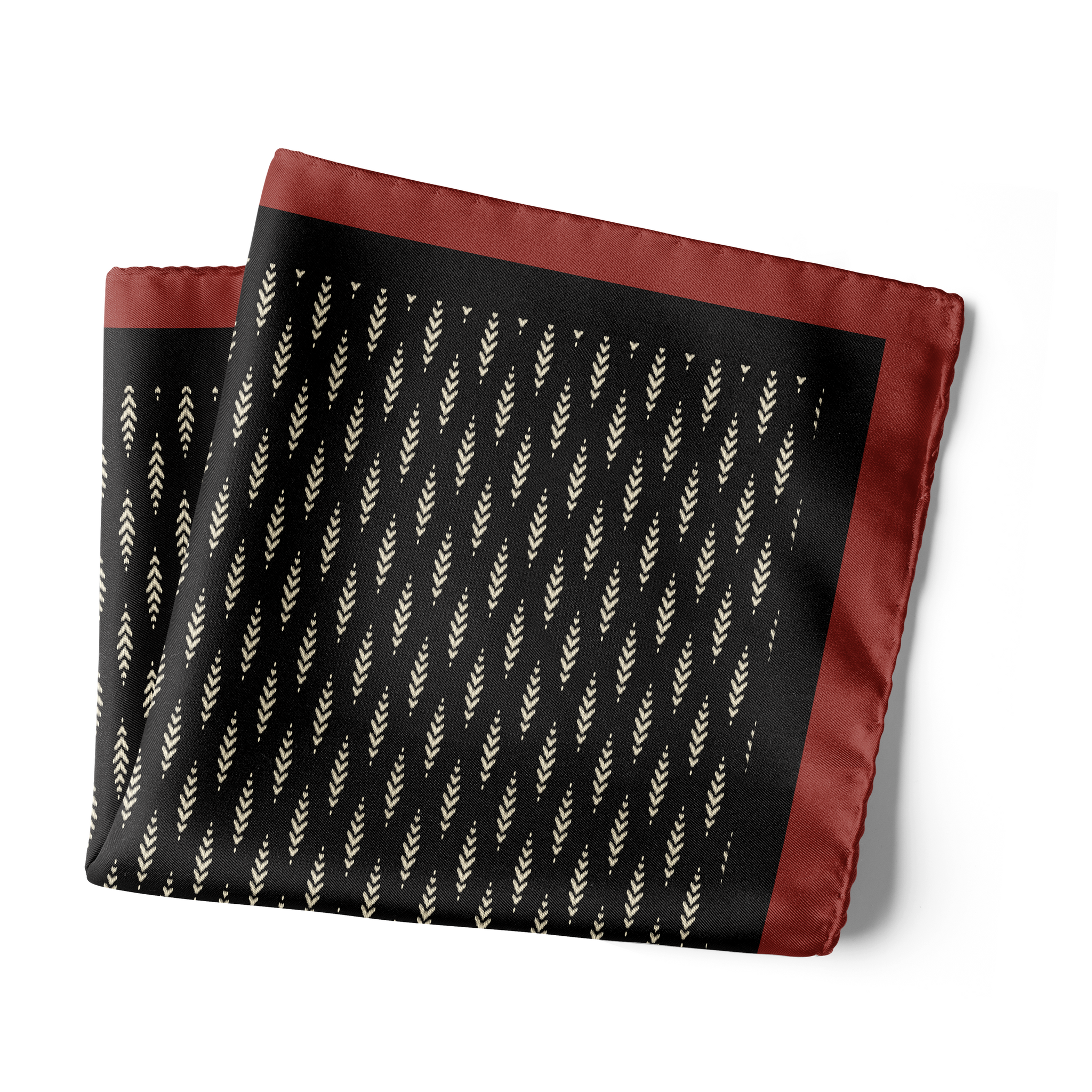 Chokore Black Satin Silk pocket square from the Indian at Heart Collection