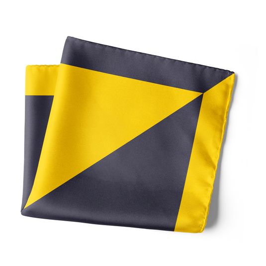 Chokore Yellow Satin Silk pocket square from the Plaids Line