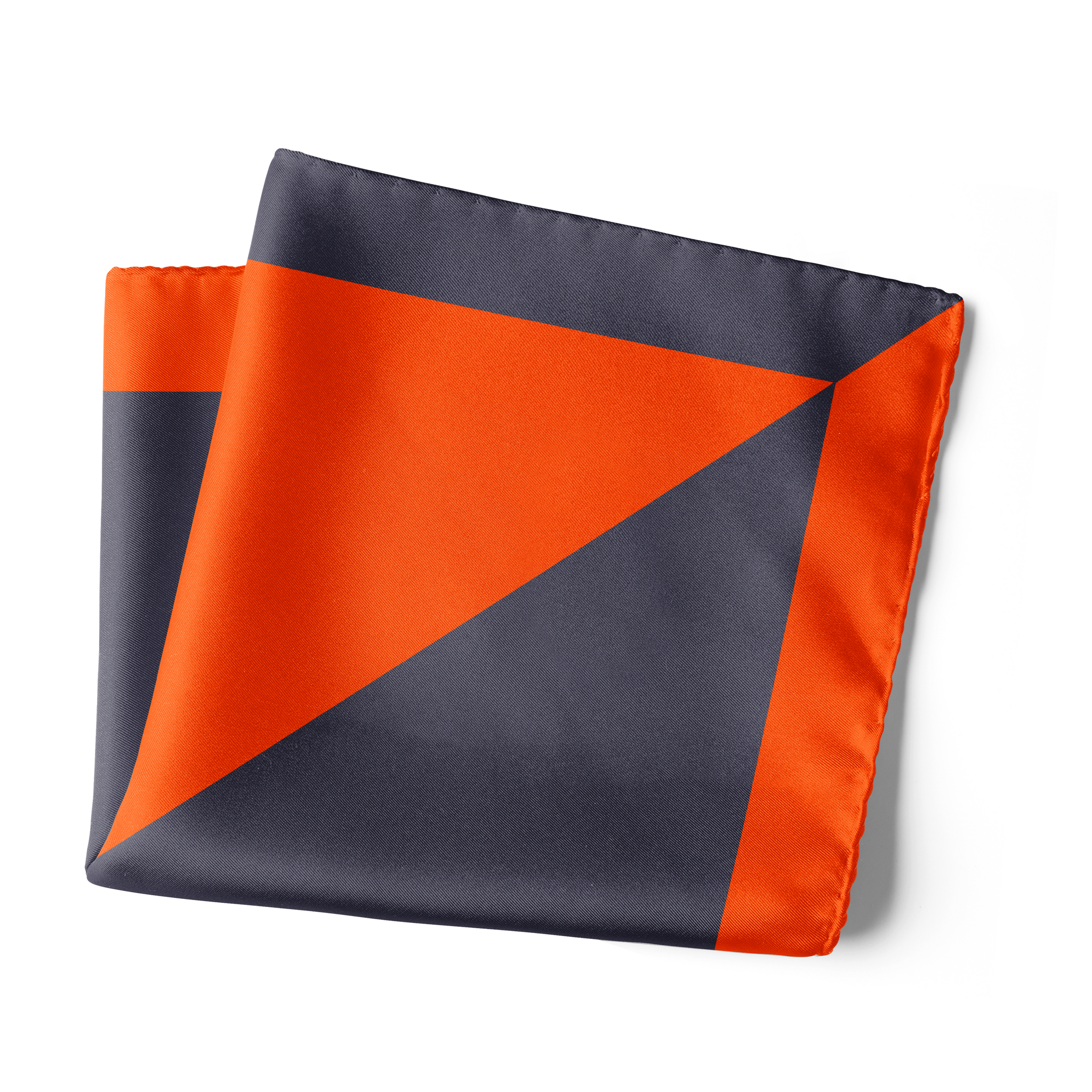 Chokore Orange Satin Silk pocket square from the Plaids Line