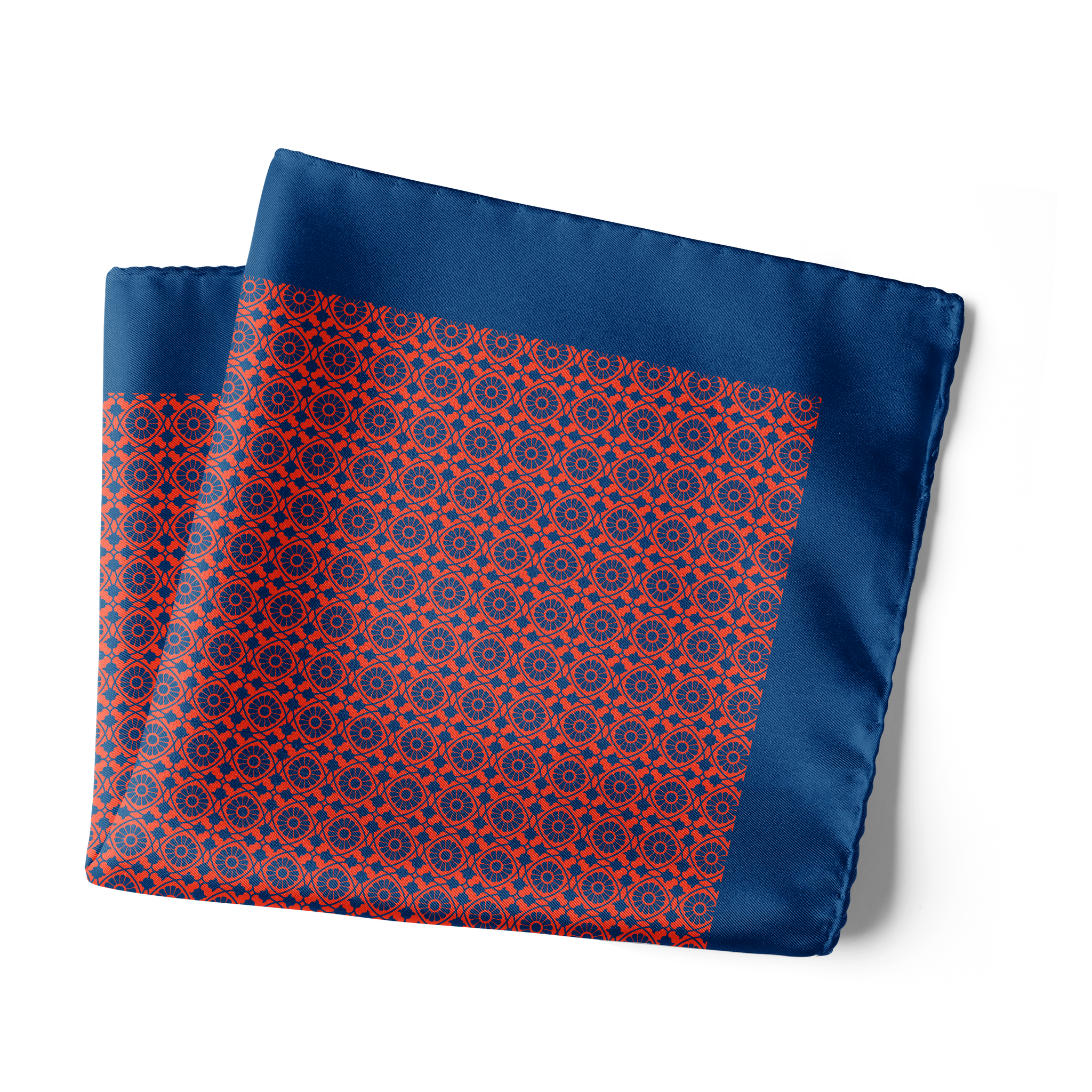 Chokore Red Satin Silk pocket square from the Plaids Line