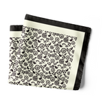 Chokore  Chokore Black and White Satin Silk pocket square from the Wildlife Collection
