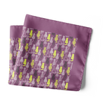 Chokore  Chokore Mauve and Lime Green Satin Silk pocket square from the Wildlife Collection