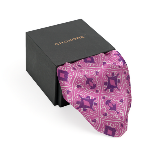 Chokore Pink & Purple Silk Pocket Square - Indian at Heart Range