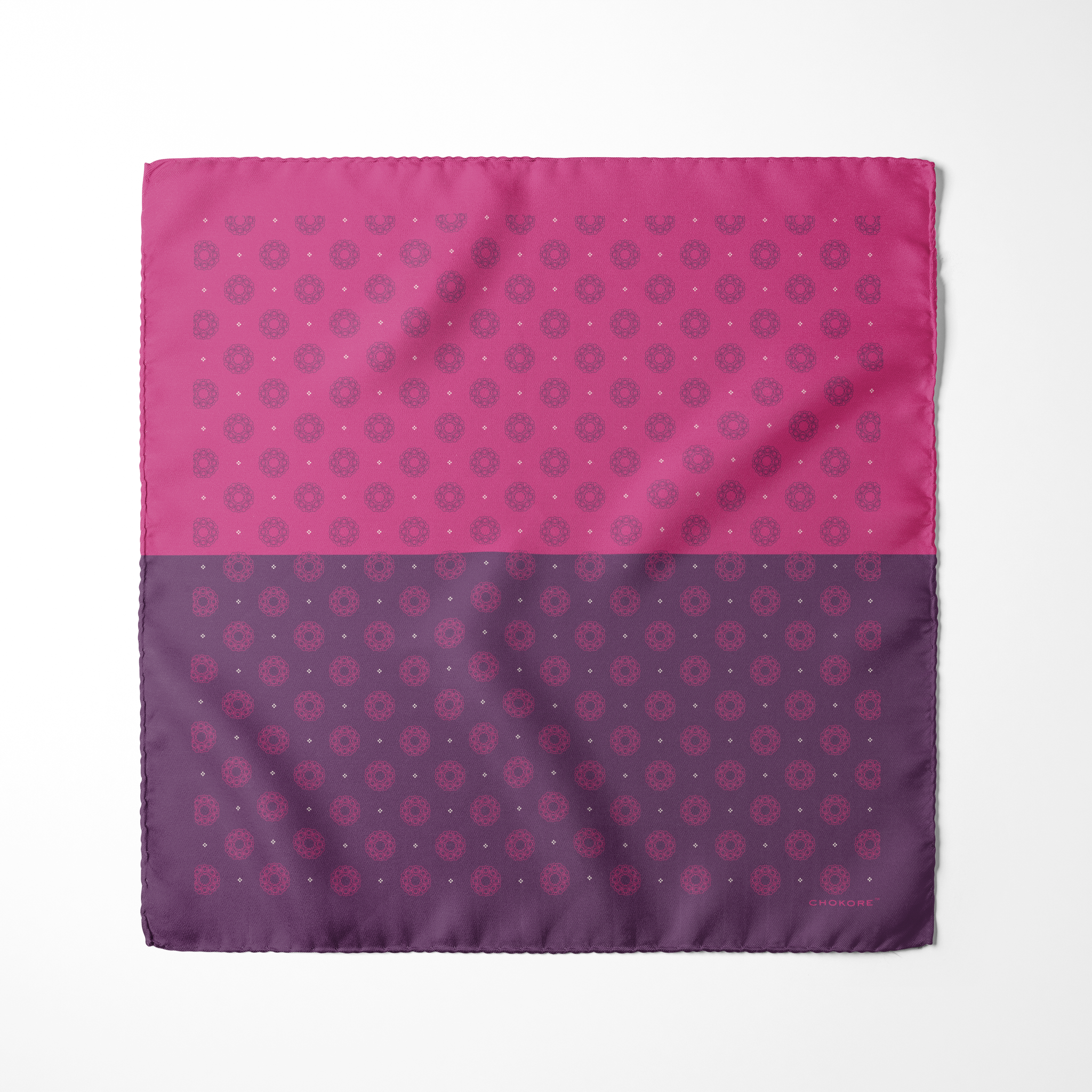 Chokore Pink & Purple 2-in-1 Silk Pocket Square - Indian at Heart Range