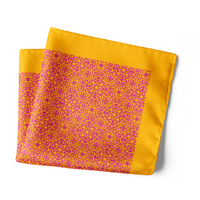 Chokore Chokore Yellow & Pink Printed Pocket Square - Indian at Heart Range