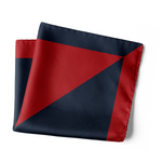 Chokore Chokore 2-in-1 Red & Navy Blue Silk Pocket Square - Solid Range 