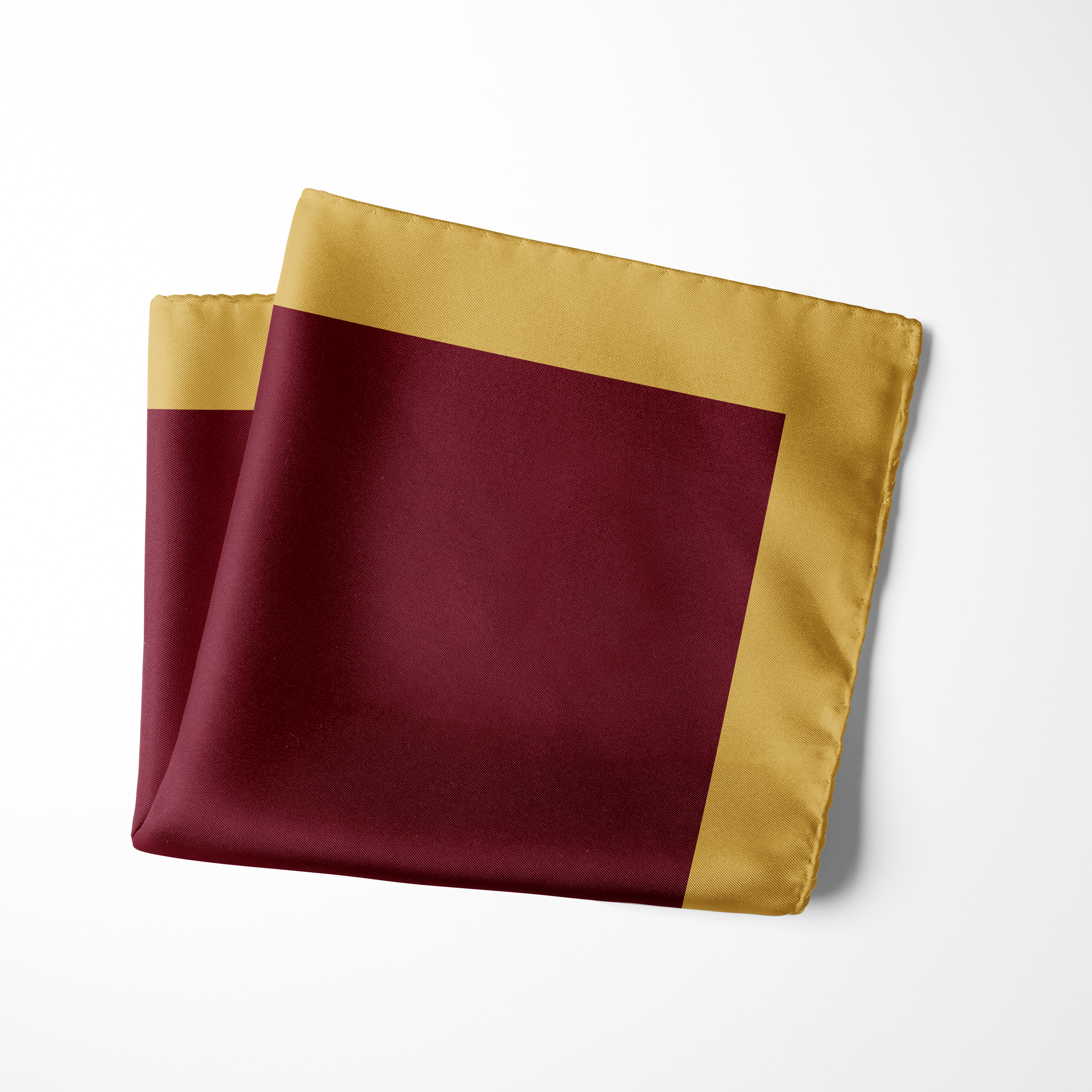 Chokore Burgundy & Mustard Silk Pocket Square - Solids Range