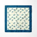 Chokore Chokore Blue & Off White Polo Print Silk Pocket Square - Sporty Silks Range 